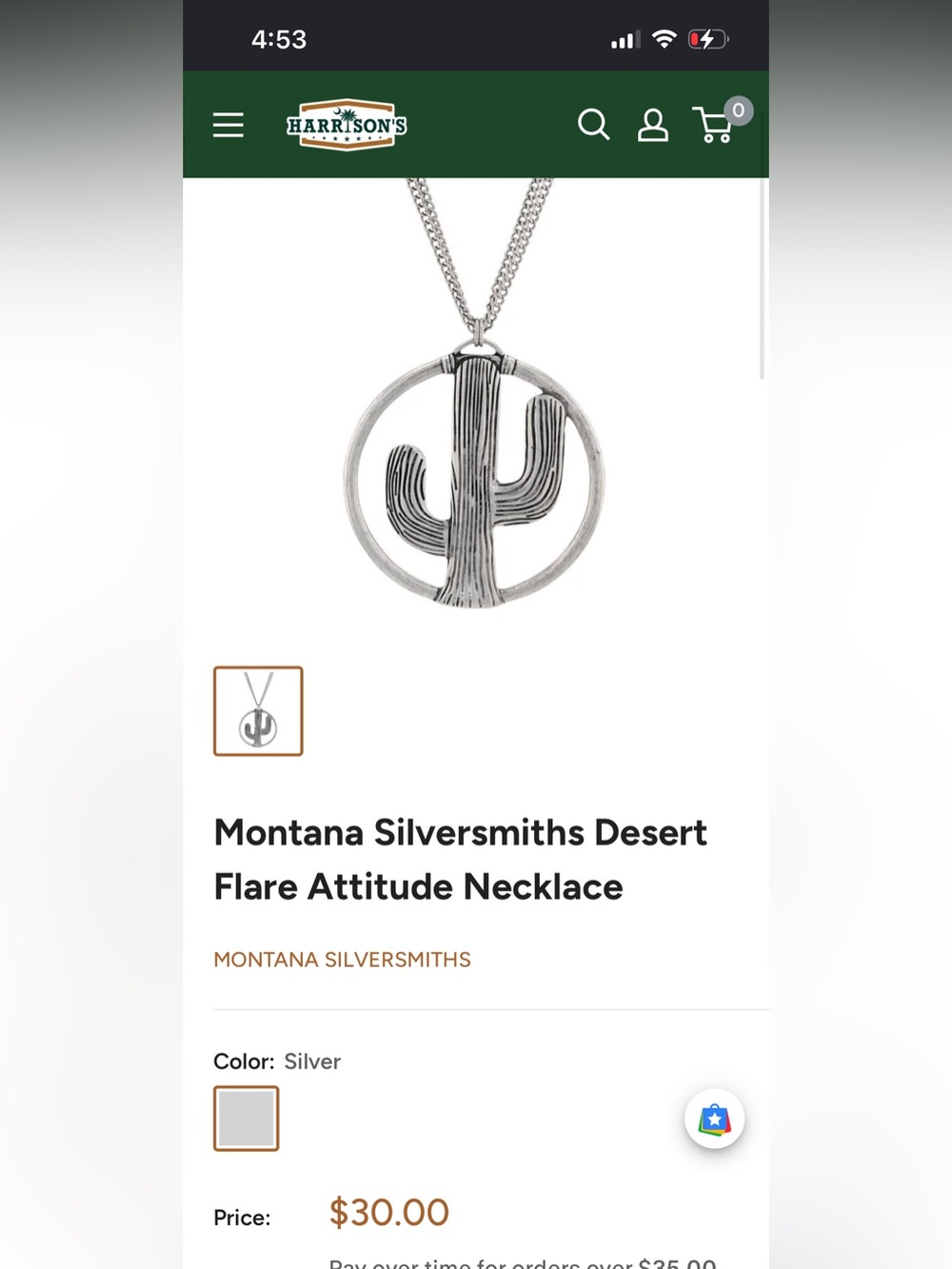 Montana Silversmiths Desert Flare Attitude Necklace NEW